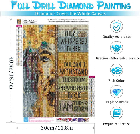 Inspirational Diamond Painting Kits for Adults - 5D Diamond Art Kits for Adults Kids Beginner, DIY Full Drill Diamond Dots Paintings with Diamonds...