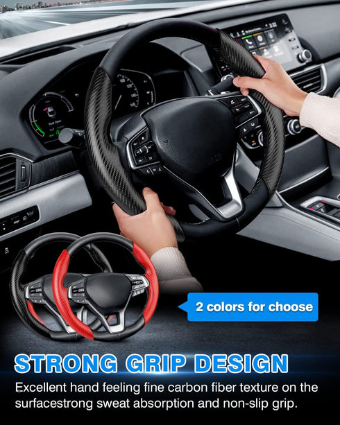 Honda Accord Steering Wheel Cover 2018-2022 Men Women Non-Slip Car Steer Wheel Cover for Honda Accord Carbon Fiber Accessories Steering Protector ...