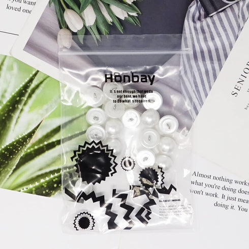 Honbay 20PCS 15mm Dainty Pearl Buttons with Shank Round Buttons Plastic Resin Sewing Buttons Decorative Buttons for Wedding Dress, Skirts, Gloves,...