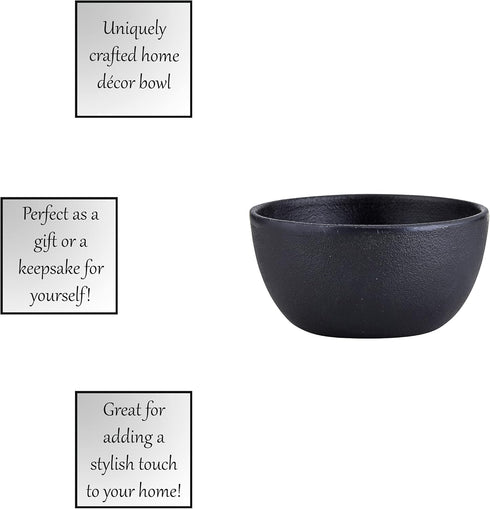 47th & Main Durable Black Cast Iron Bowl, Medium, Round, 32 fluid ounces...