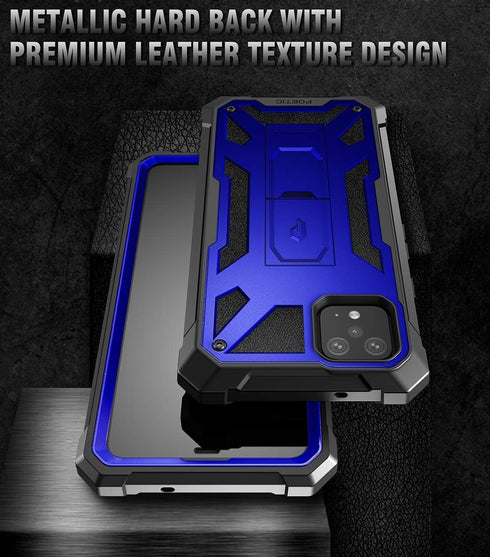 Poetic Spartan Series Designed for Google Pixel 4 5.7 inch Case, Full-Body Rugged Dual-Layer Metallic Color with Premium Leather Texture Shockproo...