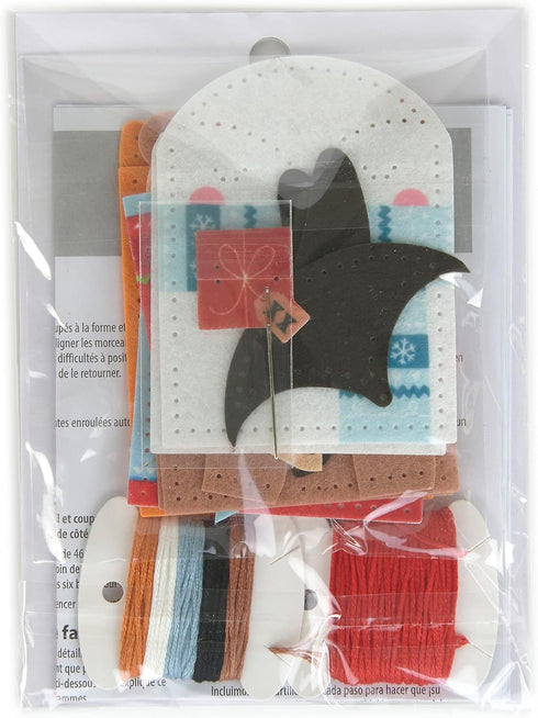 Dimensions DIY Christmas Ornaments and Gift Card Holders Felt Applique Kit, Sizes Vary, Multicolor 4 Piece...