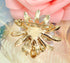 Gyn&Joy Golden Tone White Yellow Painted Enamel Bee Daisy Flower Collar Brooch Pin For Women...
