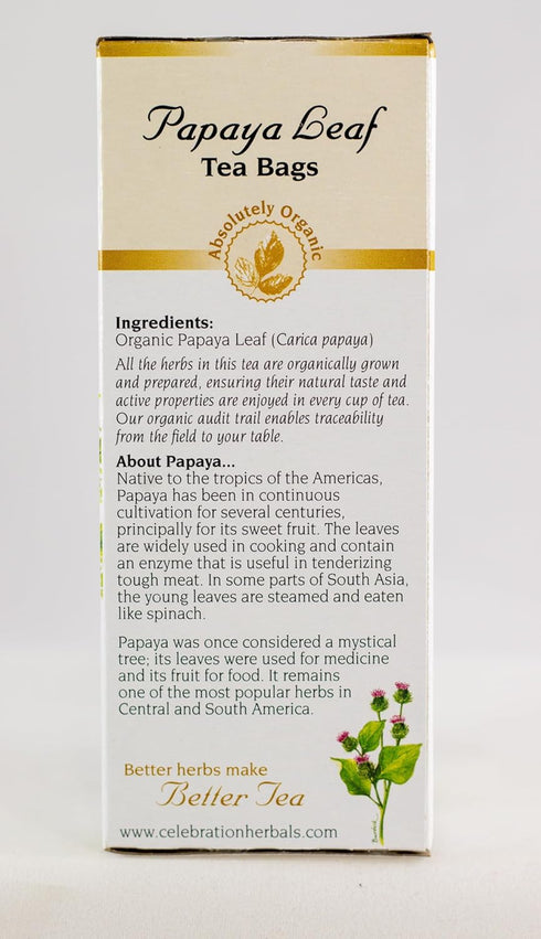 Celebration Herbals Papaya Leaf, Caffeine Free, 1.33 oz/38g, 24 Tea Bags...