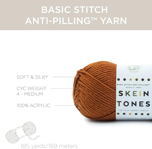 Lion Brand Yarn Basic Stitch Anti-Pilling Knitting Yarn, Yarn for Crocheting, 1-Pack, Turquoise Heather......