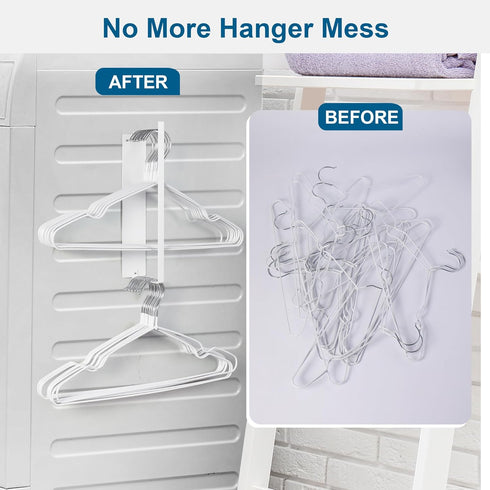 Magnetic Hanger Organizer Stacker,Clothes Hanger Storage Rack,Hanger Holder for Closet Laundry Room Washing Machine,White...
