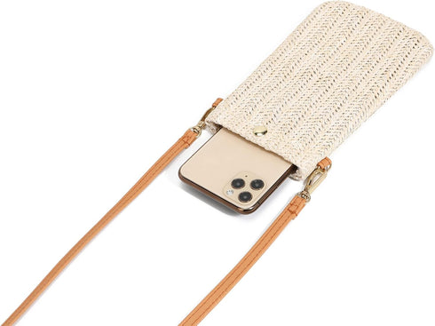 Small Straw Woven Crossbody Bag Cell Phone Purse Shoulder Straw Clutch Summer Beach Wallet Handbags For Women Girl Vacation...