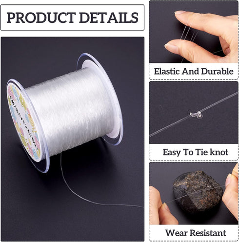 Pandahall 160m/Roll Crystal Clear Elastic Stretch Thread 0.6mm Jewelry Beading String Cord for DIY Bracelet Necklace Making...