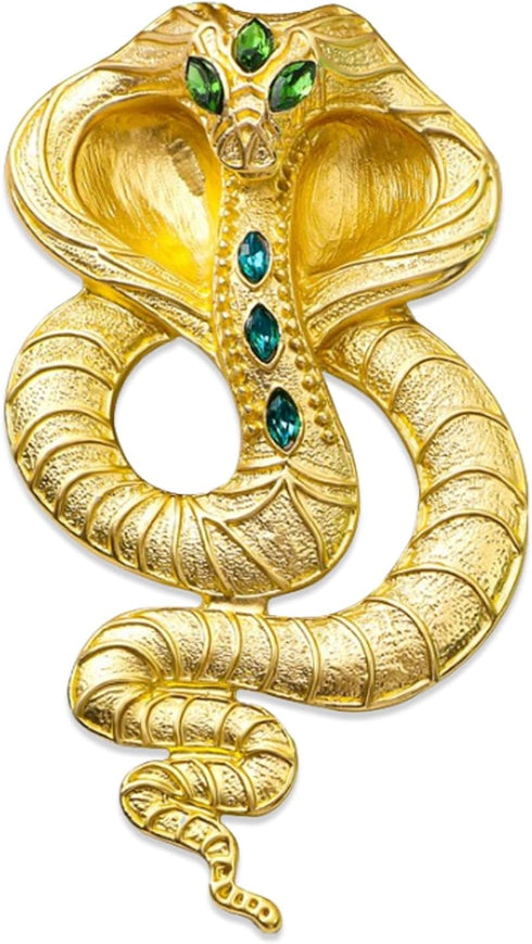 Retro Crystal Snake Brooch Gold Plated Cobra Animal Corsage Suit Jacket Brooch Pin Fashion Jewelry for Men Women Gifts...