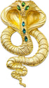 Retro Crystal Snake Brooch Gold Plated Cobra Animal Corsage Suit Jacket Brooch Pin Fashion Jewelry for Men Women Gifts...