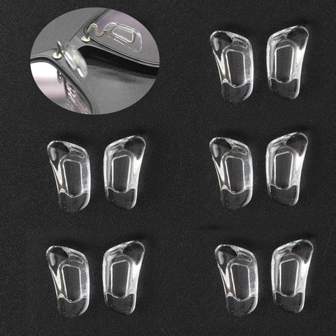 12.4mm Eyeglass Nose Pads D Shape 5 Pairs Pushin Push in Nose Pieces Anti-Slip Soft Silicone Glass Nose Pieces for Glasses Eyeglasses Sunglasses...