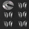 12.4mm Eyeglass Nose Pads D Shape 5 Pairs Pushin Push in Nose Pieces Anti-Slip Soft Silicone Glass Nose Pieces for Glasses Eyeglasses Sunglasses...