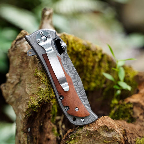 GVDV Pocket Knife with 7CR17 Stainless Steel, 3.4” Blade Folding Knife for Fishing Camping Hunting Hiking, Knives for Men Dad Husband Boyfriend, I...