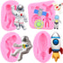 Mujiang Spaceship Astronaut Fondant Molds Rocket Robotics Space Spacecraft Airplane Silicone Molds For Baby Birthday Cake Decorating Cupcake Toppe...