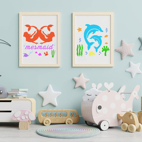 20 Pieces Sea Ocean Creatures Stencils Reusable Sea Animal Stencil for Painting on Wood, Wall, Fabric, Signs, Home Decor, Pillows, DIY Art Scrapbo...