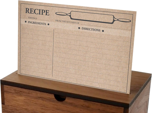50 Farmhouse Rustic Recipe Cards 4x6, Double Sided Kraft Design Cards...