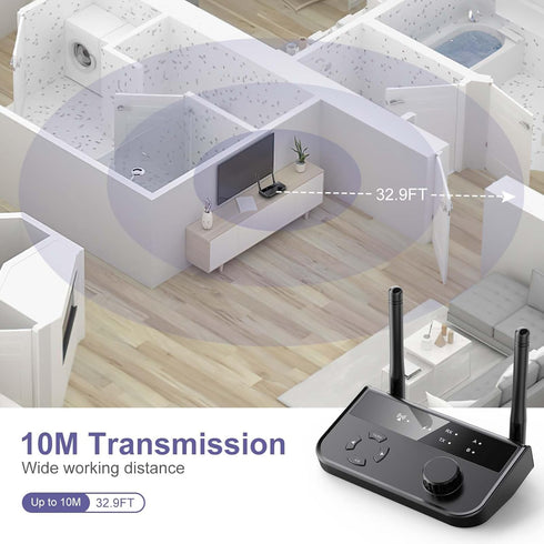 Bluetooth 5.3 Transmitter Receiver, Dual Connection Bluetooth Audio Adapter for Home Stereo, Plug and Play, RCA 3.5mm AUX, Bluetooth 5.3 Adapter f...