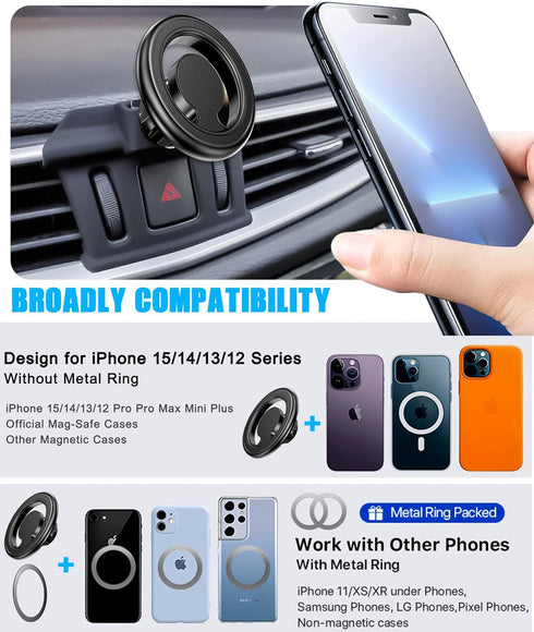 for Mag-Safe Car Phone Holder Mount, for Nissan Rogue 2014 to 2020, Air Vent Stand, Custom Magnetic Navigation Bracket, for iPhone15 14 13 12 Pro ...