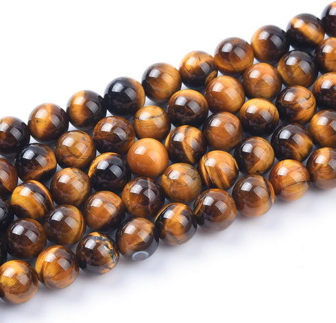 12mm Natural Yellow Tiger Eye Beads Round Semi Precious Gemstone Loose Beads for Jewelry Making 32pcs/Strand...
