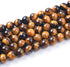12mm Natural Yellow Tiger Eye Beads Round Semi Precious Gemstone Loose Beads for Jewelry Making 32pcs/Strand...