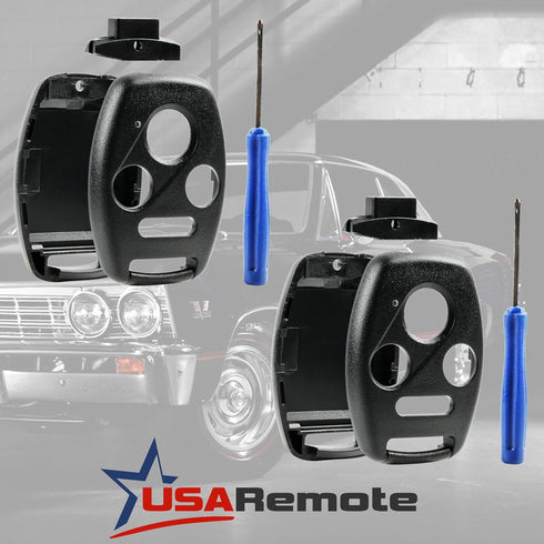Cutting NOT Required - Key Fob Keyless Entry Remote Shell Case & Pad fits Honda 2003-2012 Accord / 2006-2013 Civic EX / 2009-2015 Pilot /2005-2006...