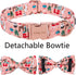 ARING PET Christmas Dog Collar-Cute Cotton Dog Collar with Bow, Adjustable Pink Christmas Pet Collars Puppy Collars with Metal Buckle...