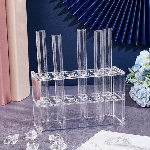 OLYCRAFT 1.8x5.5x3.5 Inch Clear Acrylic Test Tube Rack 12 Sockets Test Tube Display Stands Acrylic Centrifuge Tube Rack Transparent Test Tube Hold...