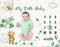 Sleeping Bear Monthly Baby Milestone Blanket Bear Star Balloon Flannel Blanket Boy Newborn Infant Swaddle Blanket Growth Chart Baby Blanket with F...