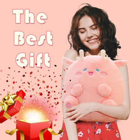Dragon Stuffed Animal Plush Toy - Chubby & Adorable Plushie Bolster Doll for Kids - Accompanied Sleeping Ragdoll for Children (Pink,Small-11 inch)...