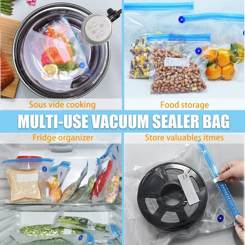 Sous Vide Bags 20pcs 8.3x8.7in/21x22cm BPA Free Reusable Vacuum Sealer Bags Keep Food Fresh...