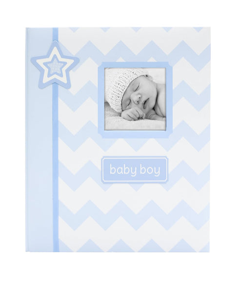 Lil' Peach First 5 Years Chevron Baby Memory Book, Newborn Milestone Keepsake Journal Scrapbook, Gift For New And Expecting Parents, 46 Fill In Pa...