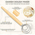 Danish Dough Whisk - Bread Dough Whisk 13 In, Food Grade Stainless Steel Bread Making Tools and Supplies, Dutch Style Dough Mixing Tool Dough Hook...