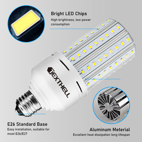 Led Light Bulb 400W Equivalent 6250 Lumen 5000K E26/E27 Medium Base 50W led Bulb for Outdoor Indoor Lamp Area Garage Warehouse Workshop Street Bac...