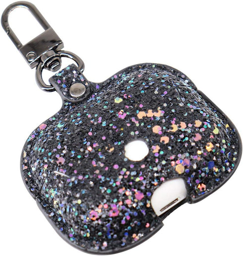 for Airpods Pro Carrying Case Cover Glitter with Sequins PU Leather Protective Case for Apple Airpod Pro Charging Case Girls Women Bling Skin Prot...