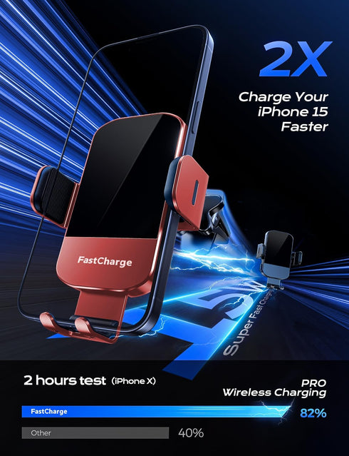 Wireless Car Charger, Phone Mount Holder Car Charger 15W Fast Charging Auto Clamping, Stick on The Dashboard for iPhone 15 14 13 12 11 Pro Max Xs,...