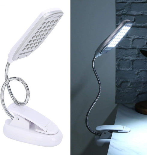 Haofy 6W Desk Lamp 28 LED Clip on Reading Light Clamp Book Light 360 Degree Rotating Table Desk Lamp Eye-Care Lamp Bedside Reading Light USB Recha...