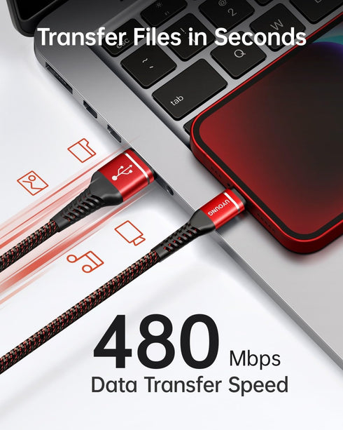 1ft Lightning Cable 3Pack Short iPhone Charger Cable USB Fast Nylon Braided 12 inch iPhone Charging Cable Compatible with Apple iPhone 14/13/12/12...