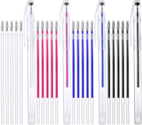 Bewudy Heat Erasable Fabric Marking Pens, 4 Colors Heat Erasable Pens with 20 Refills, Fabric Pens for Quilting Sewing, Dressmaking, Fabrics, Tail...