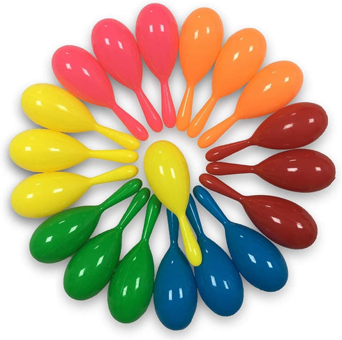 OuMuaMua 12pcs Mini Maracas for Kids - Plastic Maraca Shakers Noisemaker Fiesta Party Favors for Kids Cinco de Mayo Fiesta Mexican Themed Birthday...