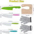 6pcs Kids Wooden and Plastic Knife Set, Kids Safe Knife with Wood Kids Knife Resistant Gloves Cooking Knives Serrated Edges Toddler Knife Kids Pla...