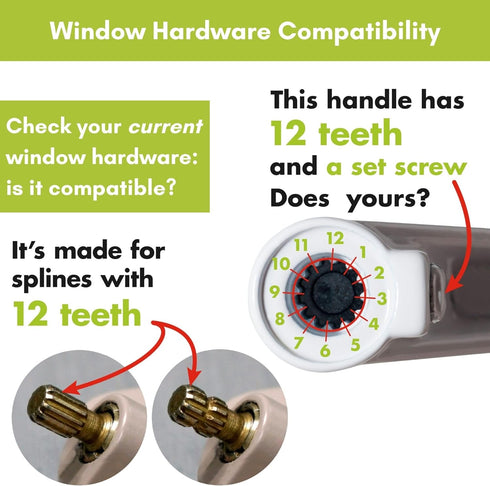 Ideal Security Window Crank Handle, 11/32” Spline, 2-Pack...