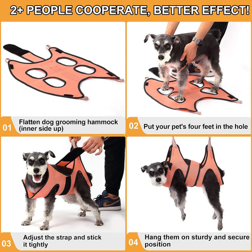 Dog Grooming Hammock Harness, XS Pet Grooming Harness for Puppy Small Dogs,Dog Nail Trimming Hammock with Nail Clippers,Dog Grooming Sling Holder ...