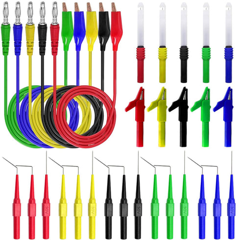 31PCS Back Probe Kit, Banana Plug to Copper Alligator Clips Test Leads Kit with Alligator Clips, Wire Piercing Probes Set, 4mm Banana Plug Adapter...