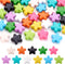 44Pcs Colorful Star Beads Spray Painted Star Alloy Spacer Beads Candy Color Pony Beads 7x8mm 11 Colors for Necklace Bracelet Earring Jewelry Makin...
