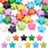 44Pcs Colorful Star Beads Spray Painted Star Alloy Spacer Beads Candy Color Pony Beads 7x8mm 11 Colors for Necklace Bracelet Earring Jewelry Makin...