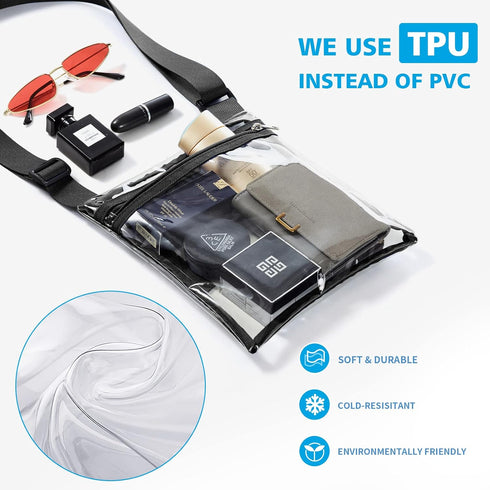 Vorspack Stadium Approved Clear Purse - TPU Crossbody Bag for Women - Concert...