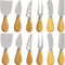 Tiny Cheese Knife Sets, Set of 12 Wooden Cheese Knives for Cheese Charcuterie Board Utensils, Stainless Steel Cheese Slicer, Cheese Cutter, Cheese...