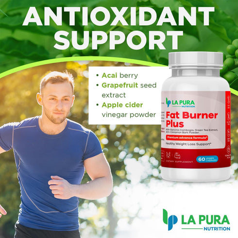 LaPura Fat Burner Plus, 60 Capsules - Weight Loss Support, Appetite Suppressant, Energy Booster, Premium Formula - Green Tea & Green Coffee Bean E...