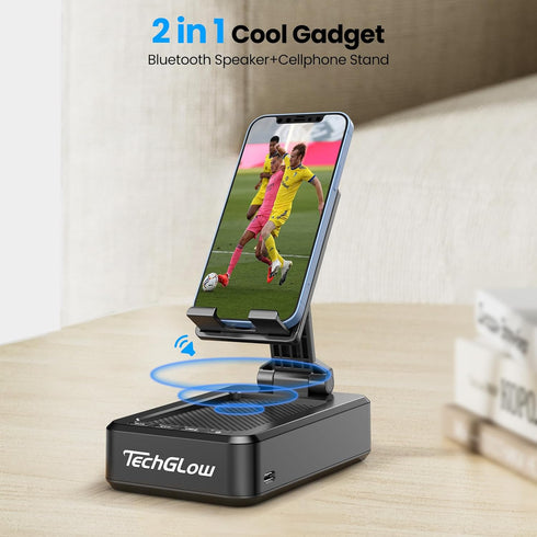 Gifts for Men Foldable Cellphone Stand with Bluetooth Speaker Wireless Speaker with Phone Holder Birthday Gift Idea for Man Woman Cool Gadget...