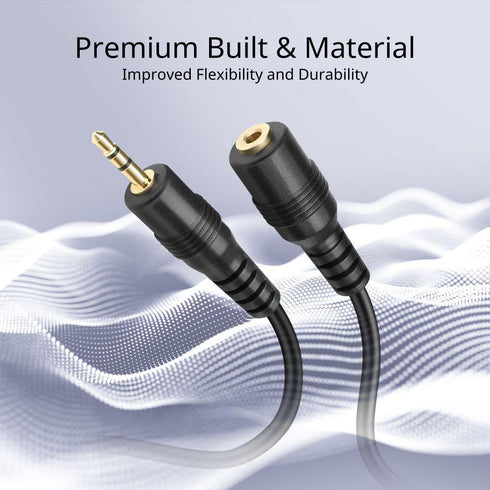 TNP 2.5mm Extension Cable (3 Feet) - Male to Female Adapter Extender Stereo Audio Sub Mini Subminiature Jack Adapter Wire Cord Plug Connector for ...